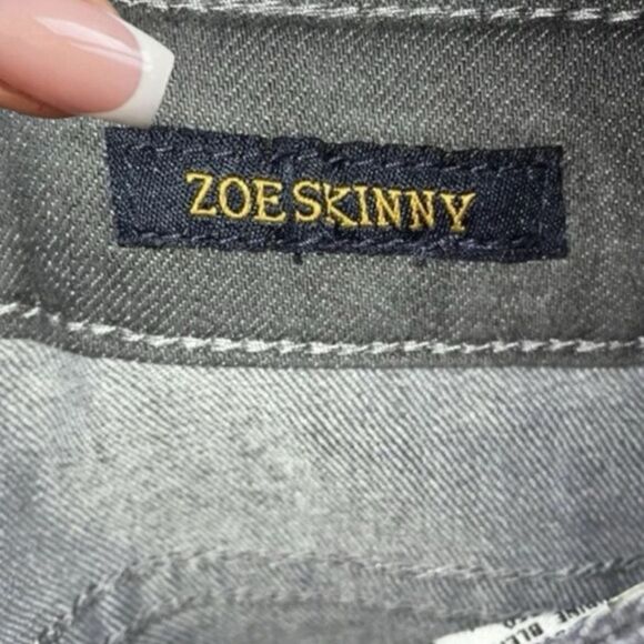 🍭 LUCKY BRAND Y2K Zoe Skinny Jeans Gray Distressed Beaded GIRL’S 10 EUC 🎉HP🎉 - Picture 7 of 16